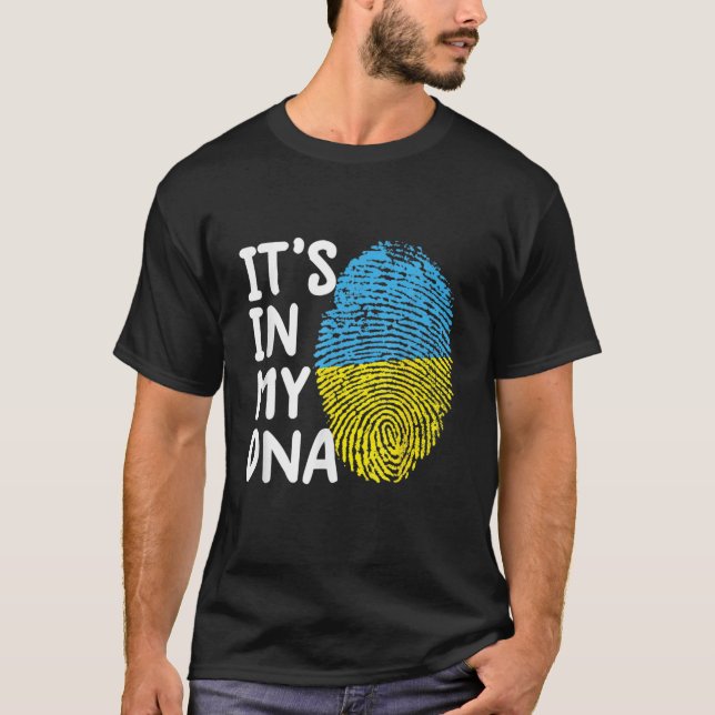 Camiseta Está en mi ADN Ucrania Tee Bandera ucraniana (Anverso)