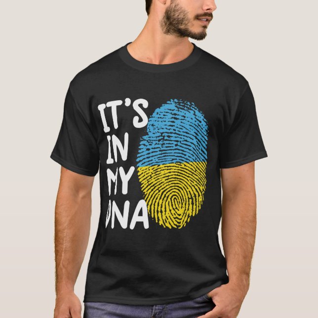 Camiseta Está en mi ADN Ucrania Tee bandera ucraniana (Anverso)