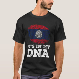 Camiseta Está en mi bandera de Laos con huellas de ADN patr