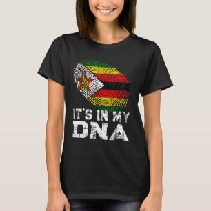 Camiseta Está en mi bandera de Zimbabue de huellas de ADN