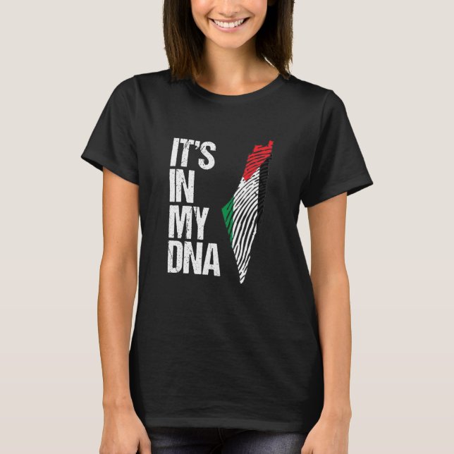 Camiseta Está En Mi Dna Bandera Palestina Y Mapa (Anverso)