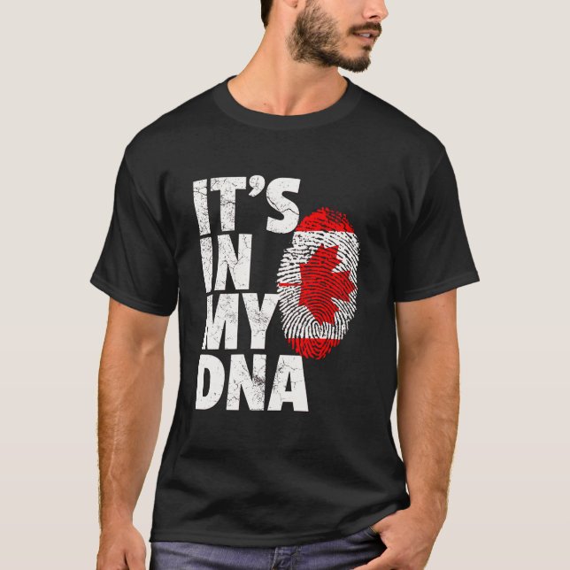 Camiseta Está En Mi Dna Canadá Bandera Canadiense Leaf Mapl (Anverso)