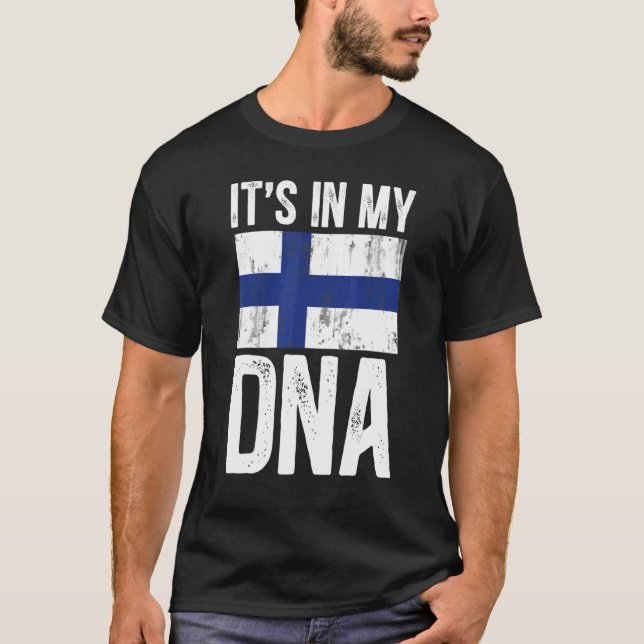 Camiseta Está en mi Dna Finlandia Bandera Helsinki País Fin (Anverso)