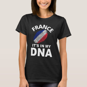 Camiseta Está en mi huella dactilar de ADN Francia País Fra