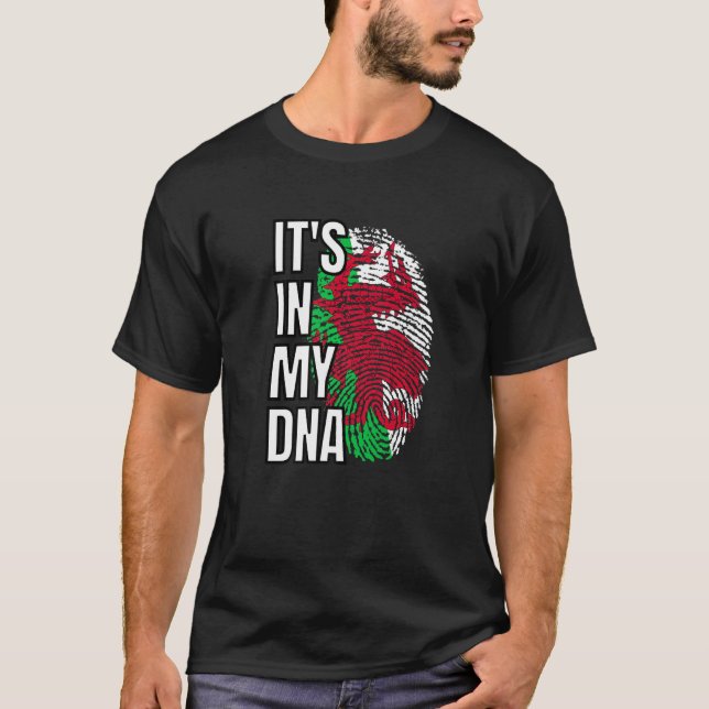 Camiseta Está En Mi Huella Deportiva De La Bandera Gales De (Anverso)