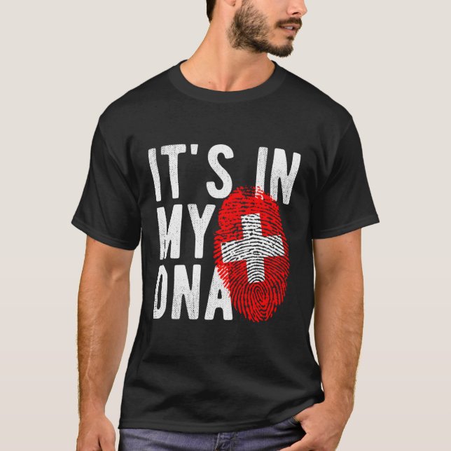 Camiseta Está En Mi Huella Deportiva Suiza De Adn (Anverso)