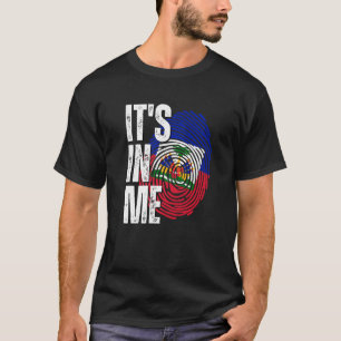Camiseta Está en mí la bandera de Haití huellas digitales d