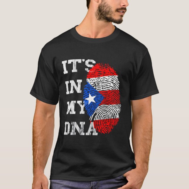 Camiseta Está En Mi Raíces De La Bandera De Adn Puerto Rico (Anverso)