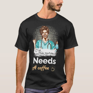 Camiseta esta enfermera necesita café de gatitos