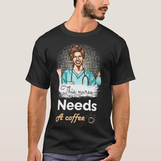 Camiseta esta enfermera necesita café de gatitos (Anverso)