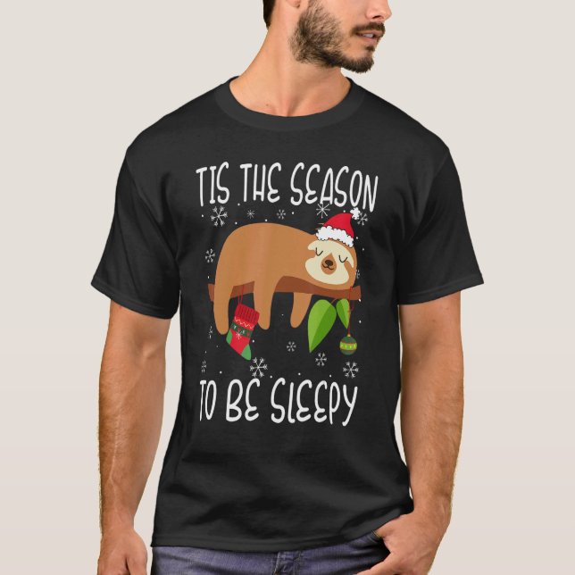 Camiseta Esta es la estación para ser Navidades somnoliento (Anverso)