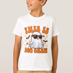 Camiseta Esta Es La Hoja De Boo Ghost Groovy Halloween Cost