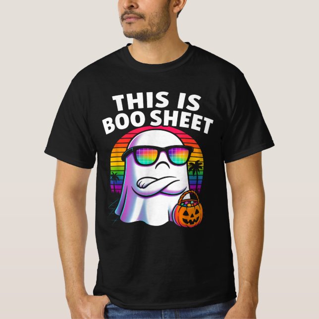 Camiseta Esta es la hoja de boo Ghost Retro Halloween disfr (Anverso)