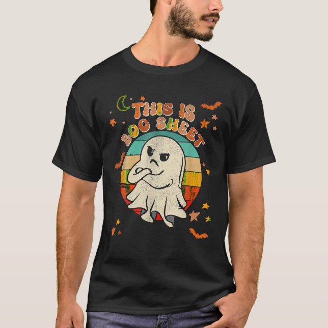 Camiseta Esta es la hoja de boo Ghost Retro Halloween disfr (Anverso)