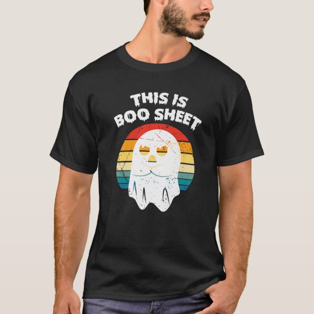 Camiseta Esta es la hoja de boo Ghost Retro Halloween Spook (Anverso)