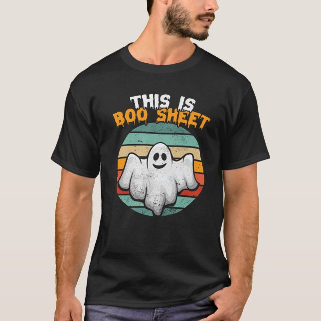 Camiseta Esta es la hoja de boo Ghost Retro Halloween Spook (Anverso)