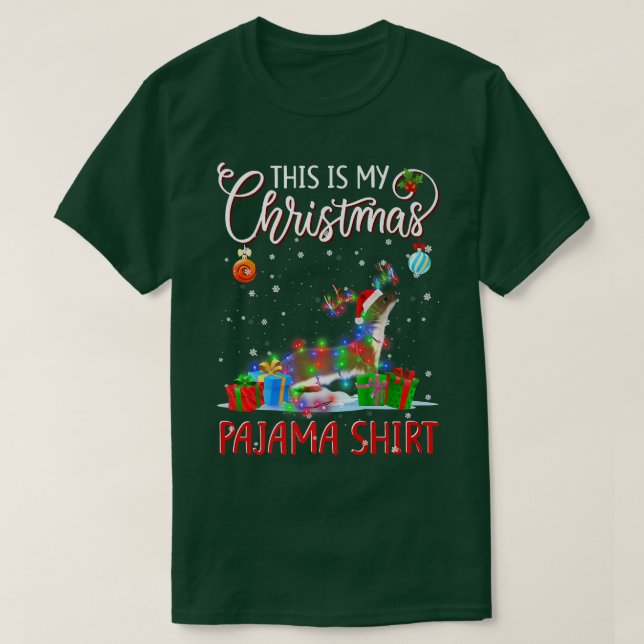 Camiseta Esta es la luz de mis Navidades Pajama Otters Navi (Diseño del anverso)
