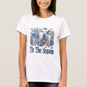 Camiseta Esta Es La Temporada Azul Patchwork Ghost Pumpkin