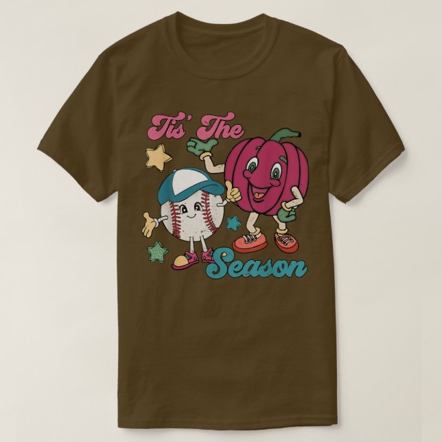 Camiseta Esta es la temporada de la Calabaza de Béisbol Cae (Diseño del anverso)