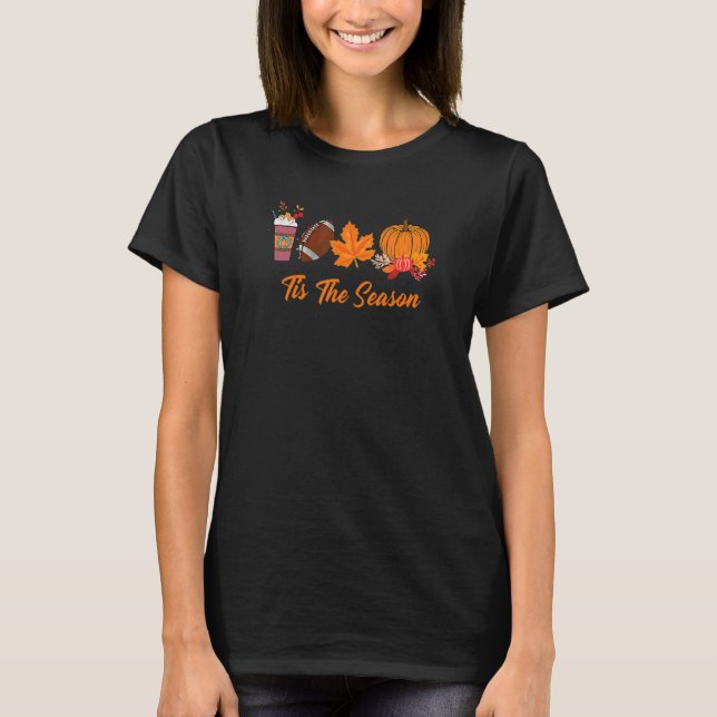 Camiseta Esta es la temporada de la hoja de calabaza Latte  (Anverso)