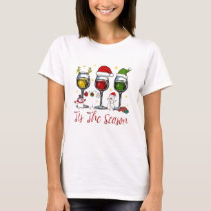 Camiseta Esta Es La Temporada De Los Navidades Vino Beber