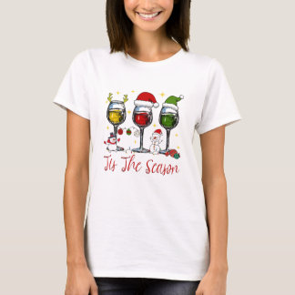 Camiseta Esta Es La Temporada De Los Navidades Vino Beber
