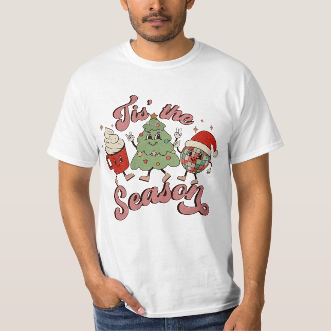 Camiseta Esta es la temporada de Navidades, Navidades retro (Anverso)