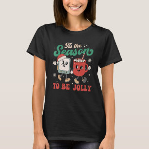 Camiseta Esta Es La Temporada De Ser Jolly Hot Cocoa Groovy