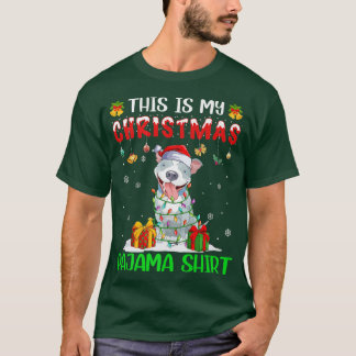 Camiseta Esta es la vida de mi Navidad Pajama Pitbull