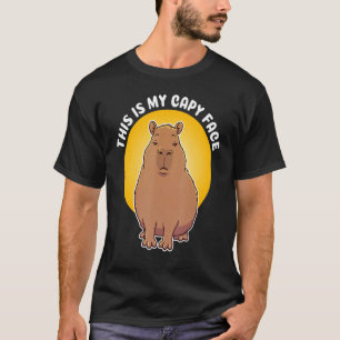 Camiseta Esta es mi cara de capy, cita a Animal Cute Capyba