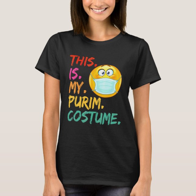 Camiseta Esta Es Mi Cara Divertida Judía De Purim Costume 1 (Anverso)