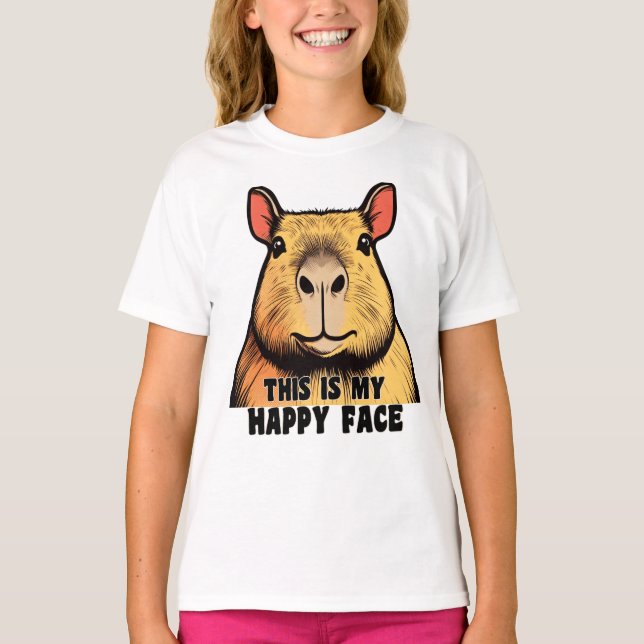 Camiseta Esta es mi cara feliz - Capybara (Anverso)