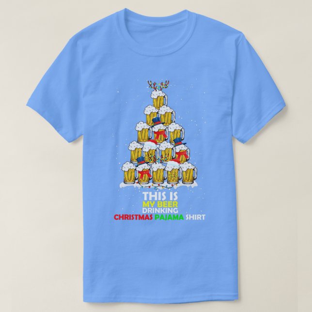 Camiseta Esta es mi cerveza bebiendo Navidades Pajama Beer  (Diseño del anverso)