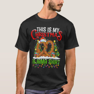 Camiseta Esta Es Mi Comida De Pretzel De Pijama De Navidad 