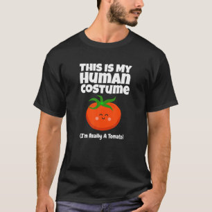 Camiseta Esta Es Mi Disfraz De Humano Tomate Niños Y Vegano
