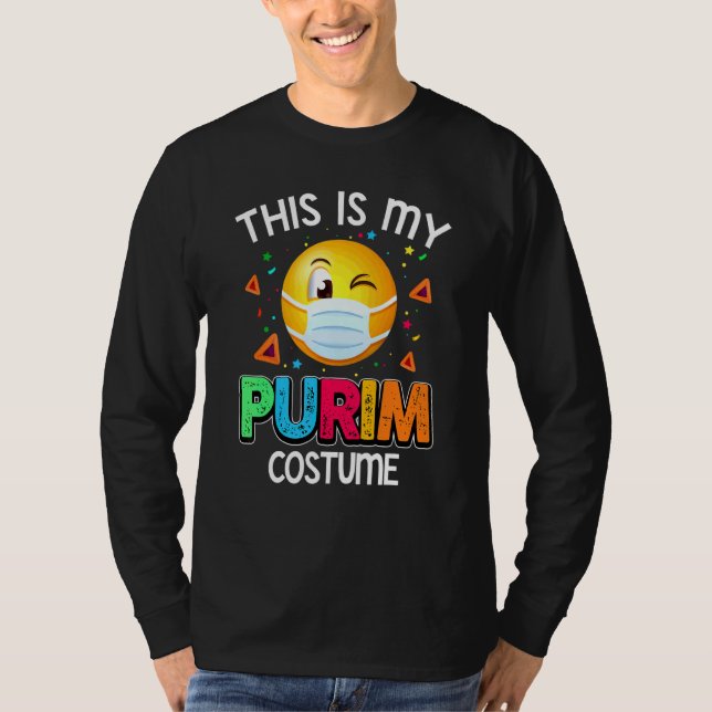 Camiseta Esta es mi disfraz de Purim Divertida Máscara Judí (Anverso)