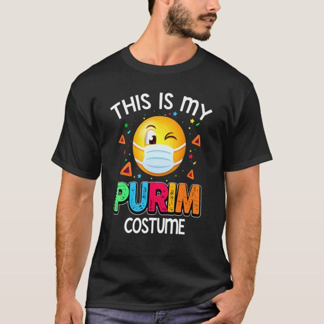 Camiseta Esta es mi disfraz de Purim Divertida Máscara Judí (Anverso)