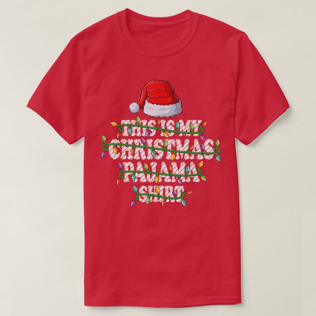 Camiseta Esta es mi familia de Navidades Pajama Xmas Lights (Diseño del anverso)