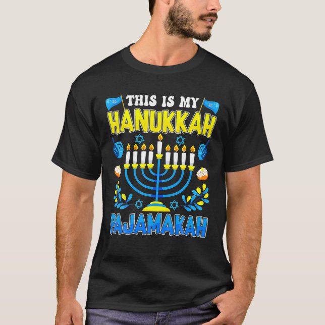 Camiseta Esta es mi familia divertida de navidad Hanukkah P (Anverso)