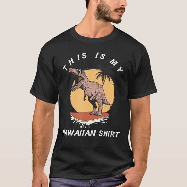 Camiseta Esta es mi isla cómica hawaiana de T Rex Hawaii (Anverso)