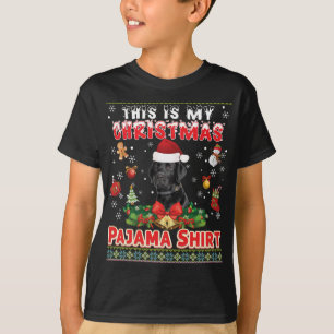 Camiseta Esta es mi Navidad Pajama Black Labrador Dog Swe
