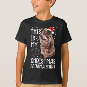Camiseta Esta es mi Navidad Pajama Cute Santa Cat Lover