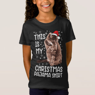 Camiseta Esta es mi Navidad Pajama Cute Santa Cat Lover