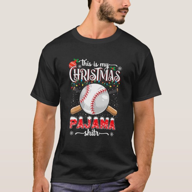 Camiseta Esta es mi Navidad Pajama Funny Béisbol Christine (Anverso)
