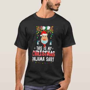 Camiseta Esta es mi Navidad Pajama Funny Reindeer Mask X