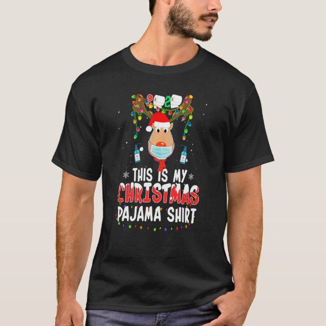 Camiseta Esta es mi Navidad Pajama Funny Reindeer Mask X (Anverso)