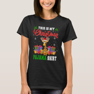 Camiseta Esta es mi Navidad Pajama Santa Reindeer Giraffe