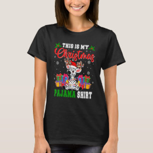 Camiseta Esta es mi Navidad Pajama Santa Reindeer Zebra