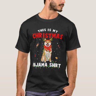 Camiseta Esta Es Mi Navidad Pajama Shiba Inu Luces