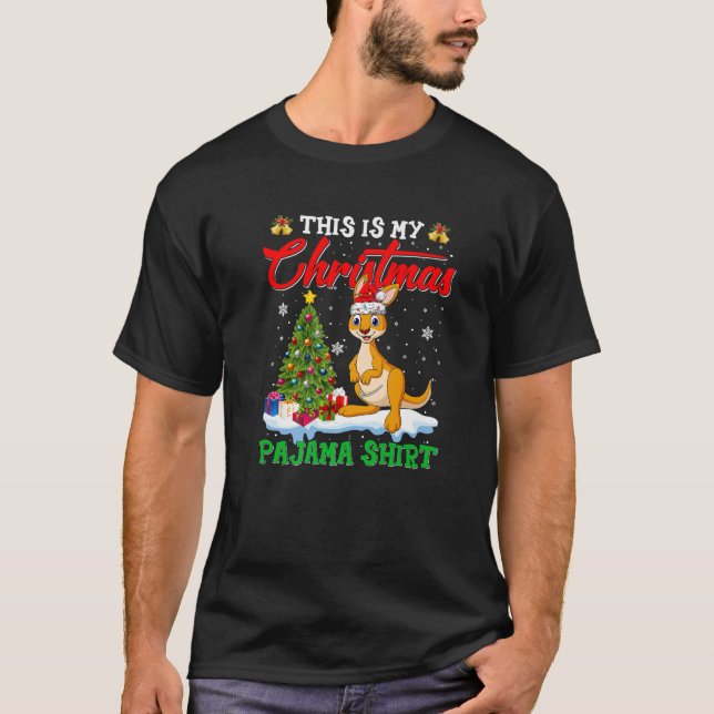 Camiseta Esta es mi Navidad Pajama Shirt Santa Kangaroo L (Anverso)